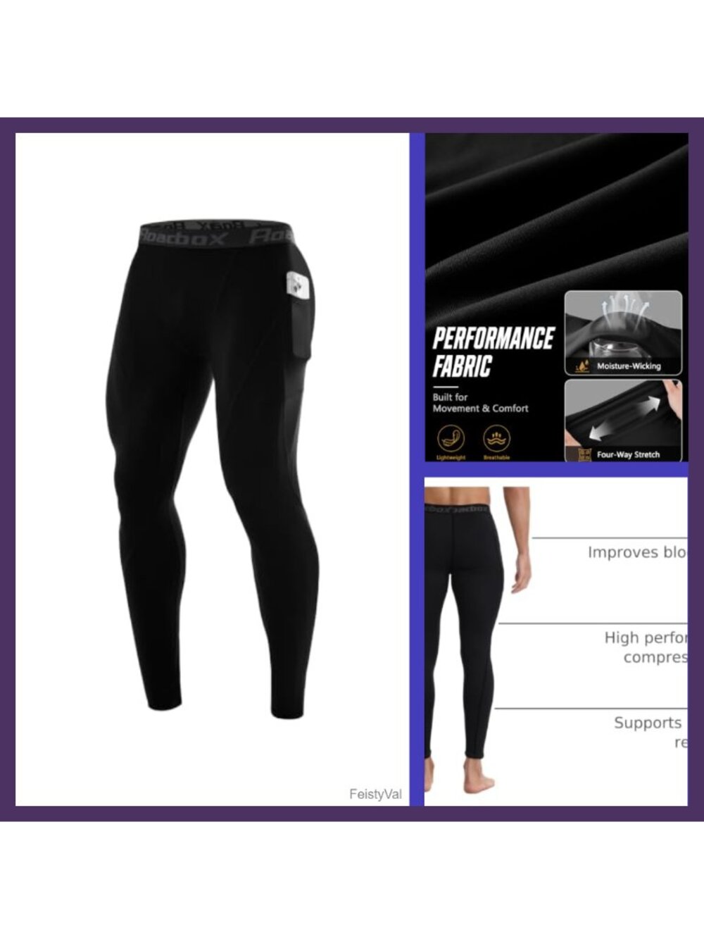 Men's Compression Pants with Pockets Running Tights Workout Leggings